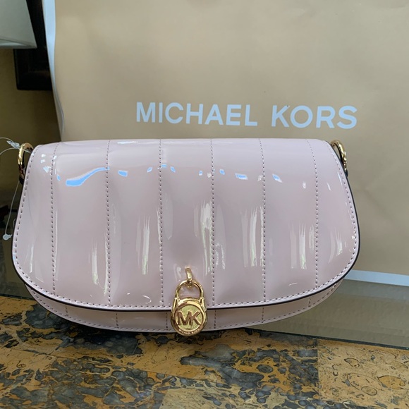 Michael Kors Glossy Light Pink Crossbody Bag - Picture 1 of 8